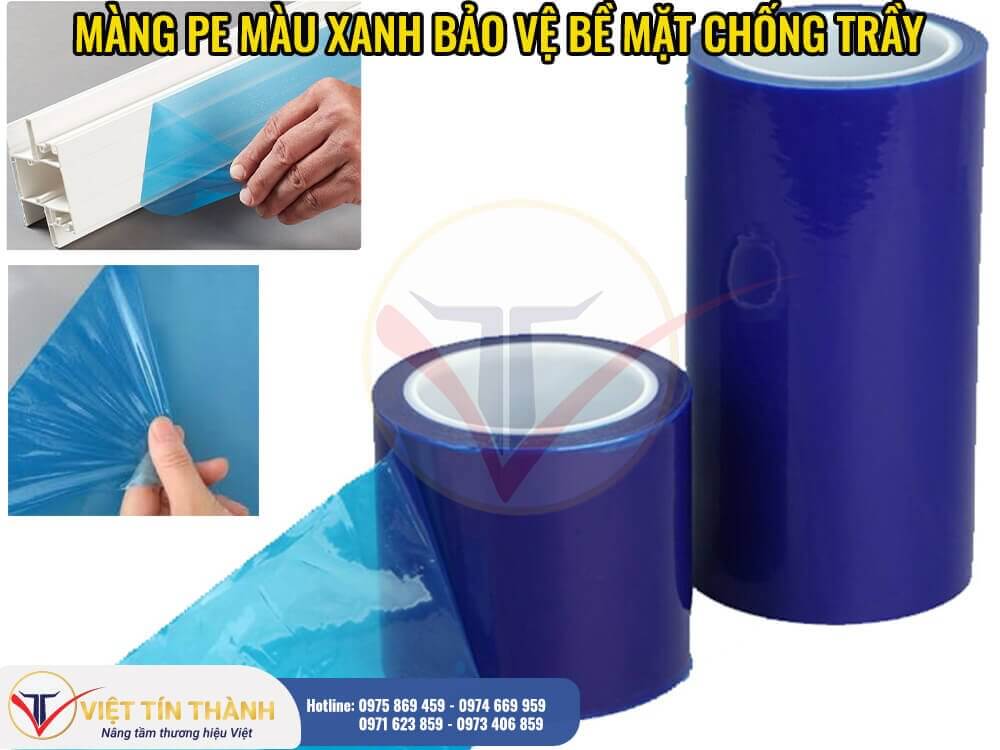 màng pe màu xanh bảo vệ bề mặt sản phẩm